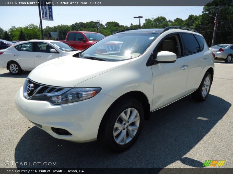 Glacier White Pearl / Beige 2011 Nissan Murano SL AWD