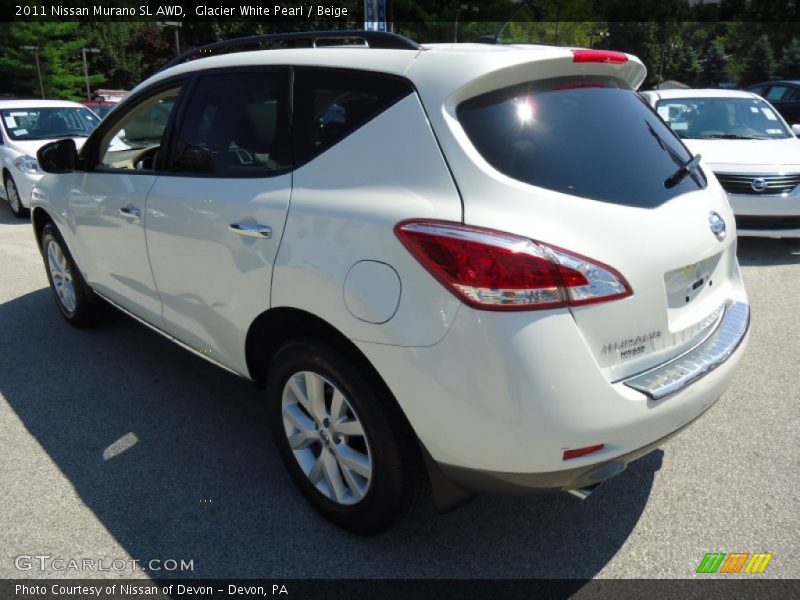 Glacier White Pearl / Beige 2011 Nissan Murano SL AWD