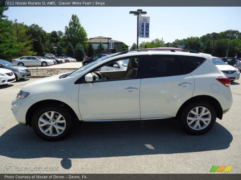 Glacier White Pearl / Beige 2011 Nissan Murano SL AWD
