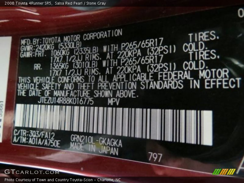 Salsa Red Pearl / Stone Gray 2008 Toyota 4Runner SR5