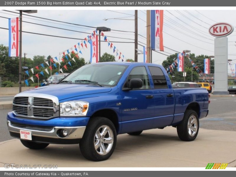 Electric Blue Pearl / Medium Slate Gray 2007 Dodge Ram 1500 Big Horn Edition Quad Cab 4x4