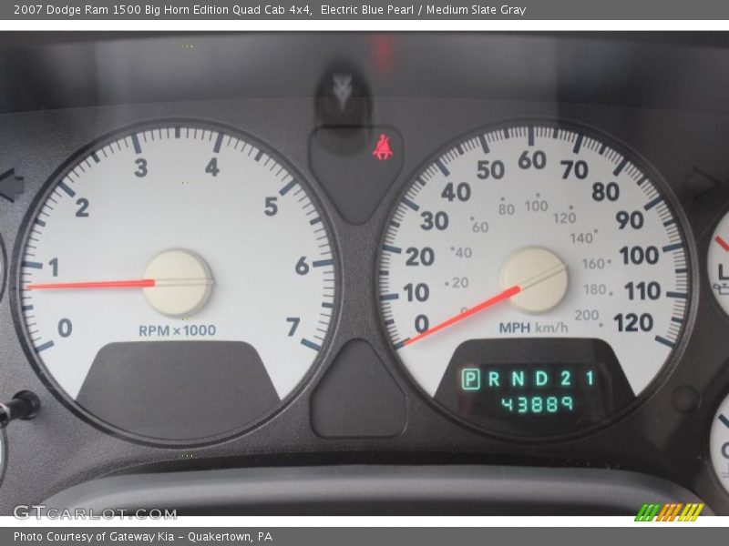 Electric Blue Pearl / Medium Slate Gray 2007 Dodge Ram 1500 Big Horn Edition Quad Cab 4x4