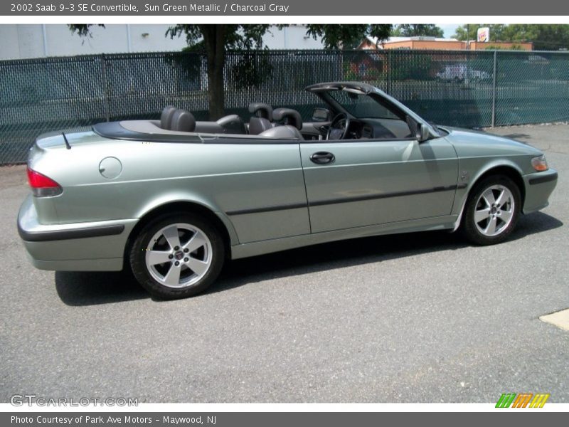 Sun Green Metallic / Charcoal Gray 2002 Saab 9-3 SE Convertible