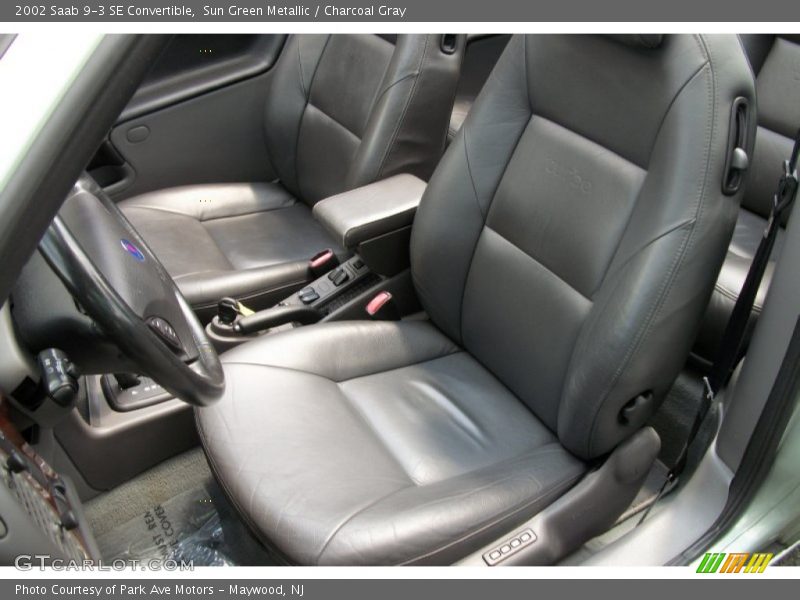 Sun Green Metallic / Charcoal Gray 2002 Saab 9-3 SE Convertible