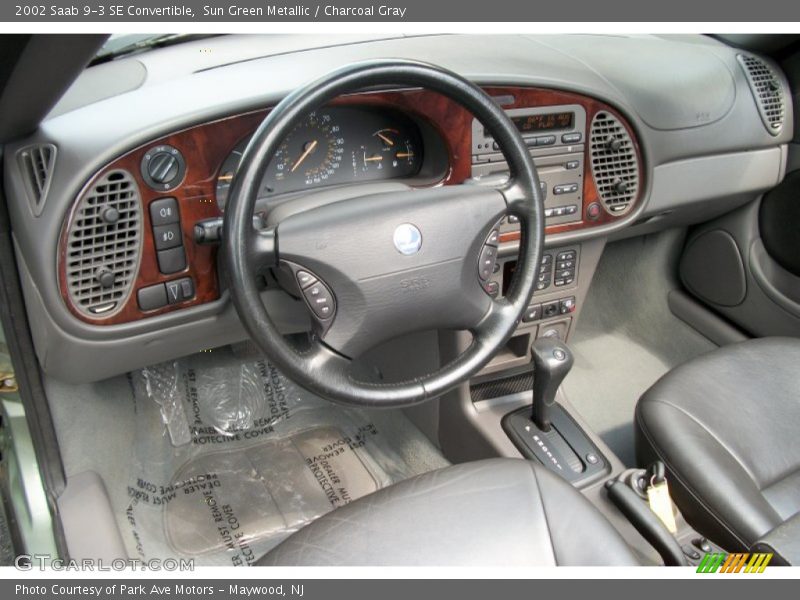 Sun Green Metallic / Charcoal Gray 2002 Saab 9-3 SE Convertible