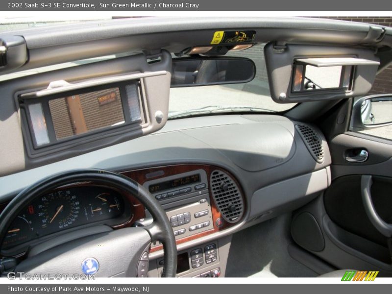 Sun Green Metallic / Charcoal Gray 2002 Saab 9-3 SE Convertible