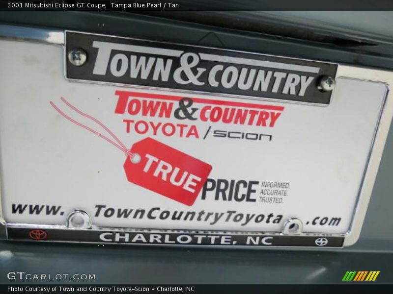Tampa Blue Pearl / Tan 2001 Mitsubishi Eclipse GT Coupe