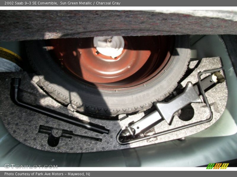 Sun Green Metallic / Charcoal Gray 2002 Saab 9-3 SE Convertible