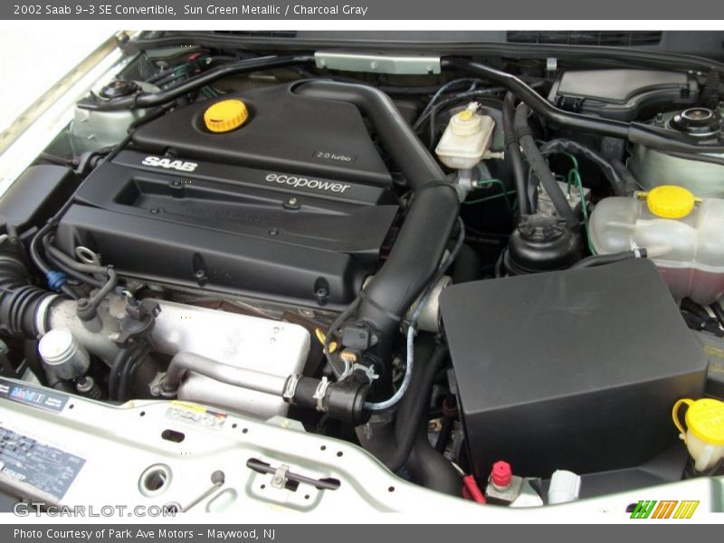 Sun Green Metallic / Charcoal Gray 2002 Saab 9-3 SE Convertible