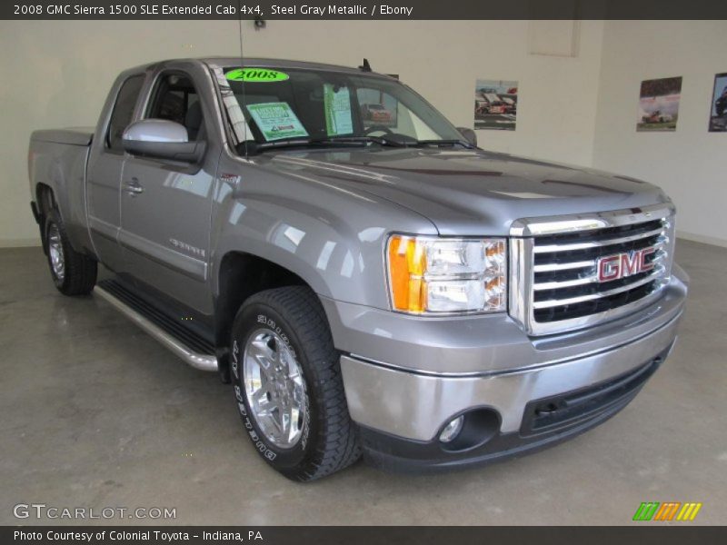 Steel Gray Metallic / Ebony 2008 GMC Sierra 1500 SLE Extended Cab 4x4