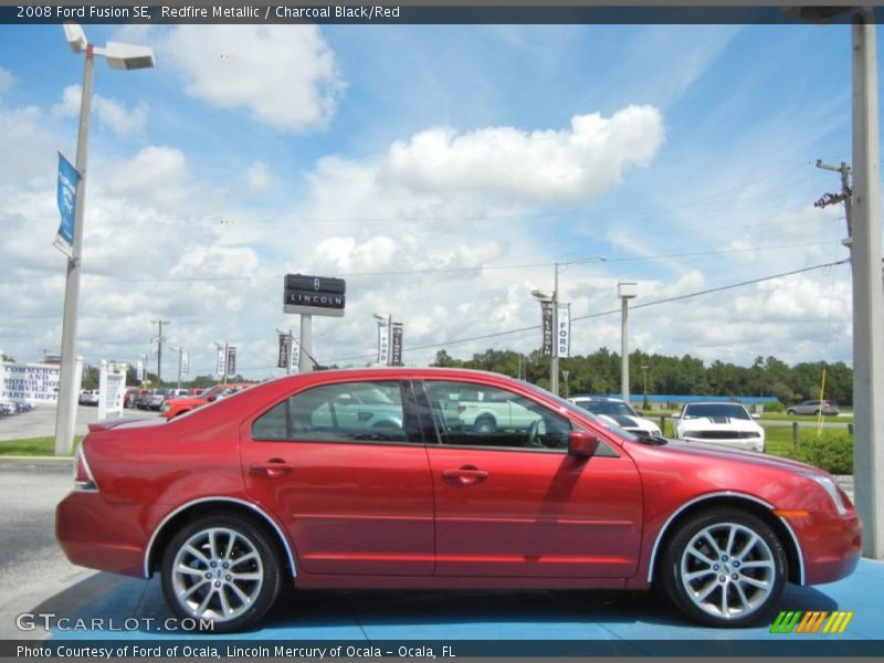 Redfire Metallic / Charcoal Black/Red 2008 Ford Fusion SE