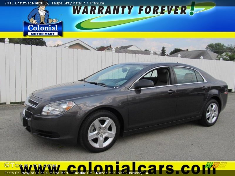 Taupe Gray Metallic / Titanium 2011 Chevrolet Malibu LS