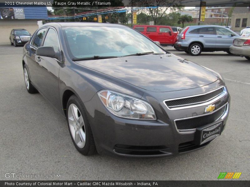 Taupe Gray Metallic / Titanium 2011 Chevrolet Malibu LS