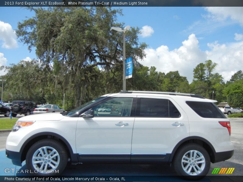 White Platinum Tri-Coat / Medium Light Stone 2013 Ford Explorer XLT EcoBoost