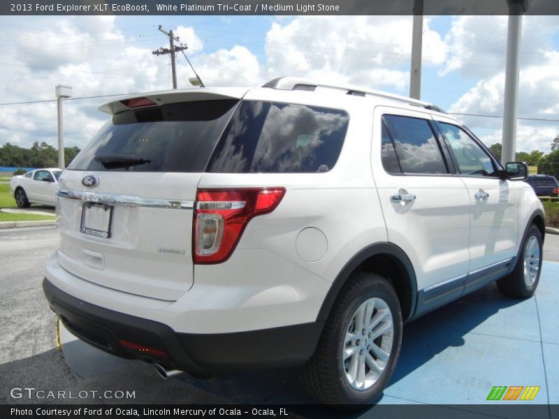 White Platinum Tri-Coat / Medium Light Stone 2013 Ford Explorer XLT EcoBoost