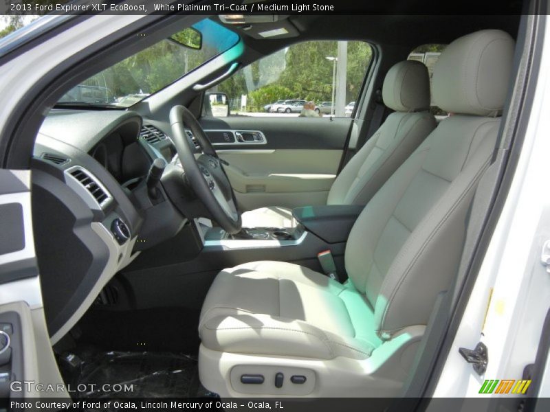 White Platinum Tri-Coat / Medium Light Stone 2013 Ford Explorer XLT EcoBoost