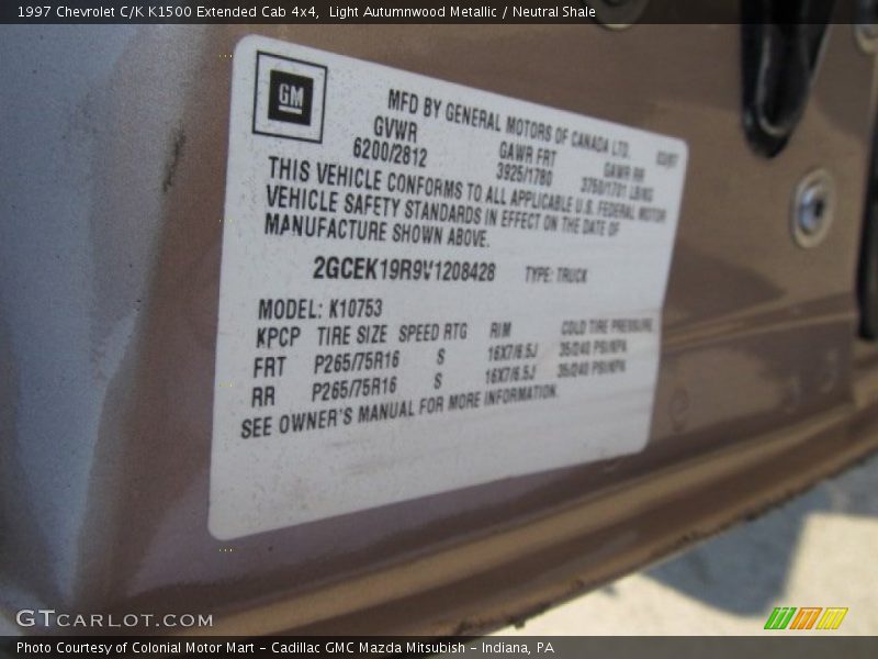 Light Autumnwood Metallic / Neutral Shale 1997 Chevrolet C/K K1500 Extended Cab 4x4
