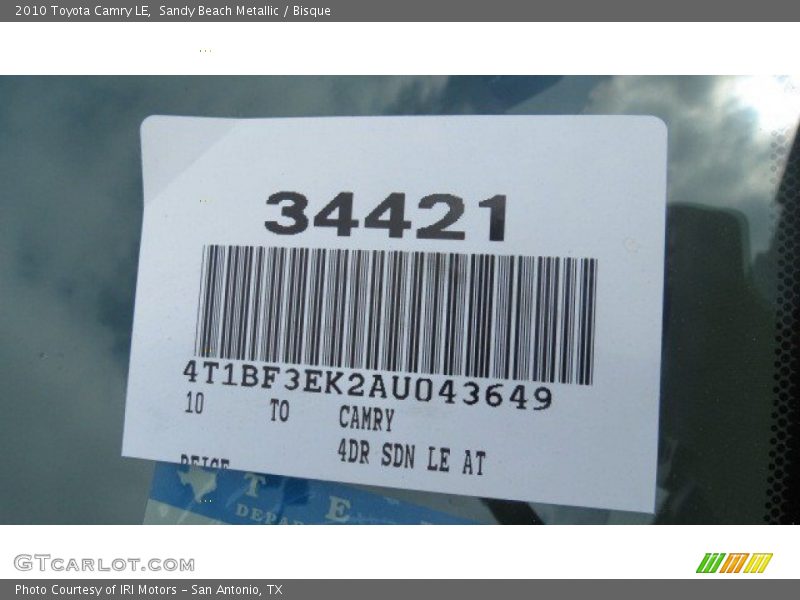 Sandy Beach Metallic / Bisque 2010 Toyota Camry LE