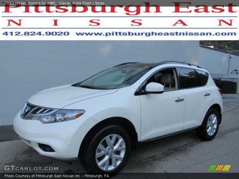 Glacier White Pearl / Beige 2011 Nissan Murano SV AWD