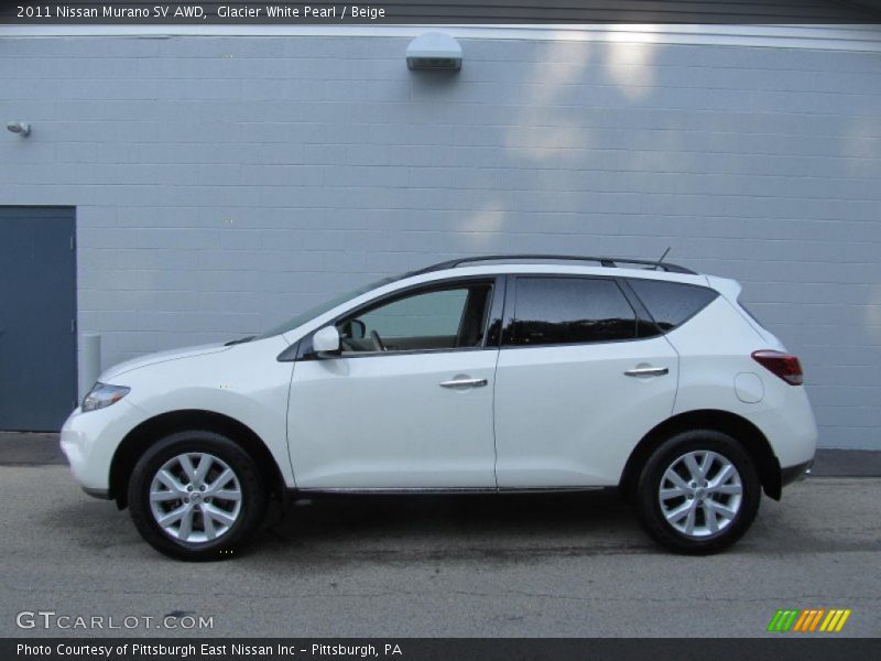 Glacier White Pearl / Beige 2011 Nissan Murano SV AWD