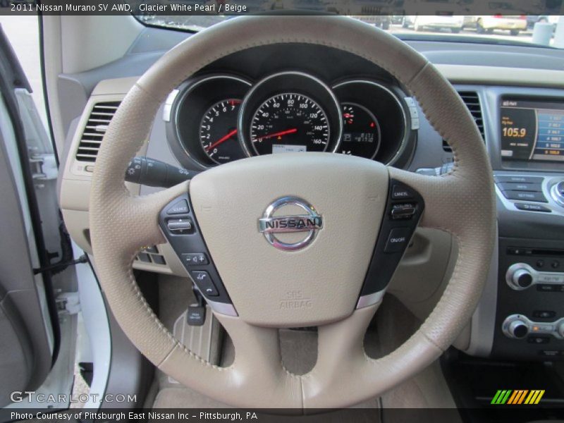 Glacier White Pearl / Beige 2011 Nissan Murano SV AWD