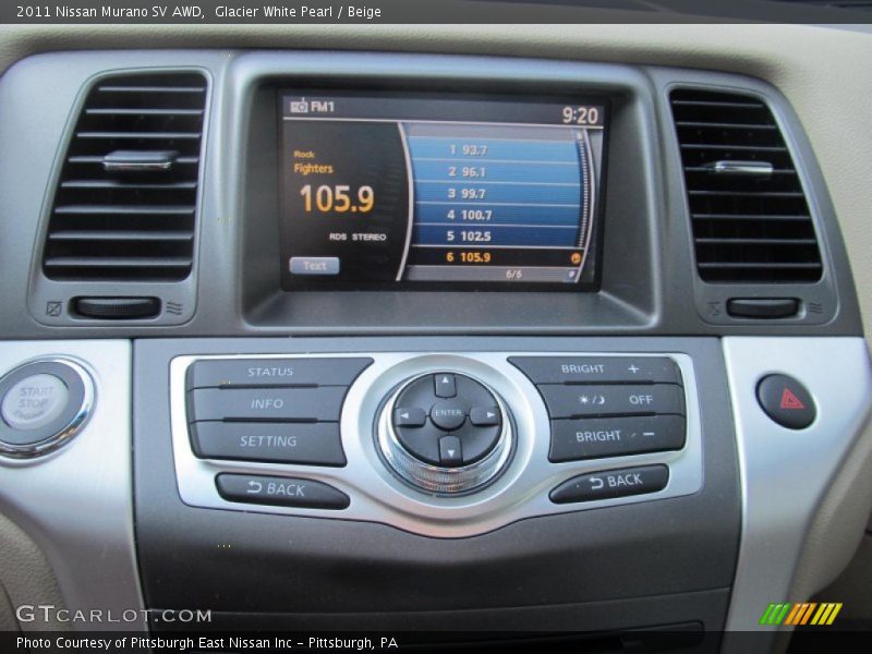 Glacier White Pearl / Beige 2011 Nissan Murano SV AWD