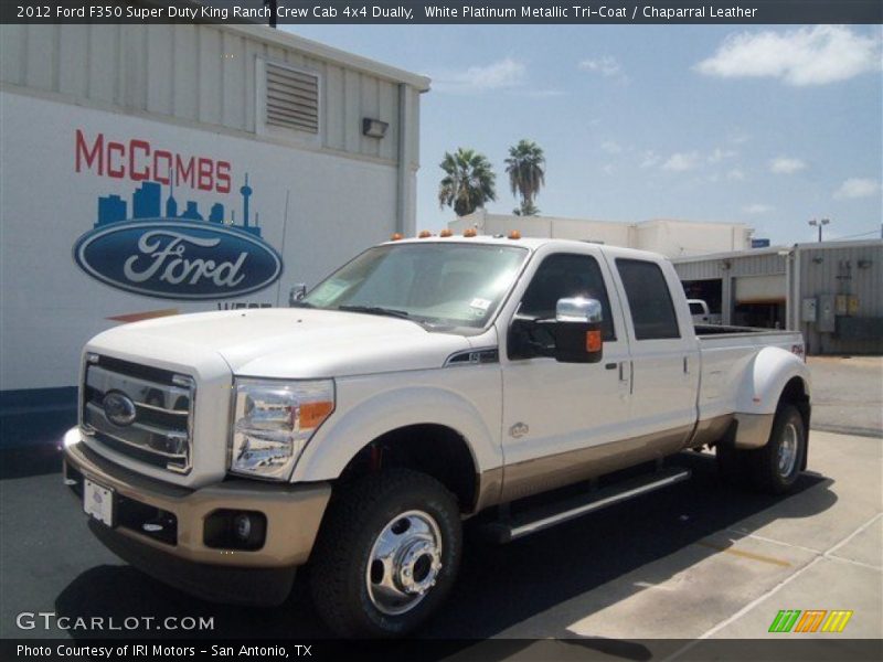 White Platinum Metallic Tri-Coat / Chaparral Leather 2012 Ford F350 Super Duty King Ranch Crew Cab 4x4 Dually