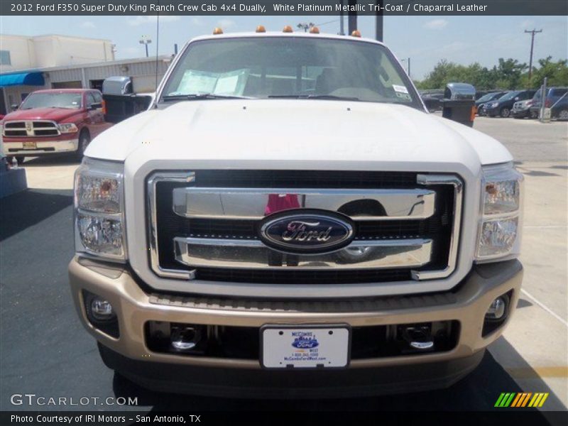 White Platinum Metallic Tri-Coat / Chaparral Leather 2012 Ford F350 Super Duty King Ranch Crew Cab 4x4 Dually