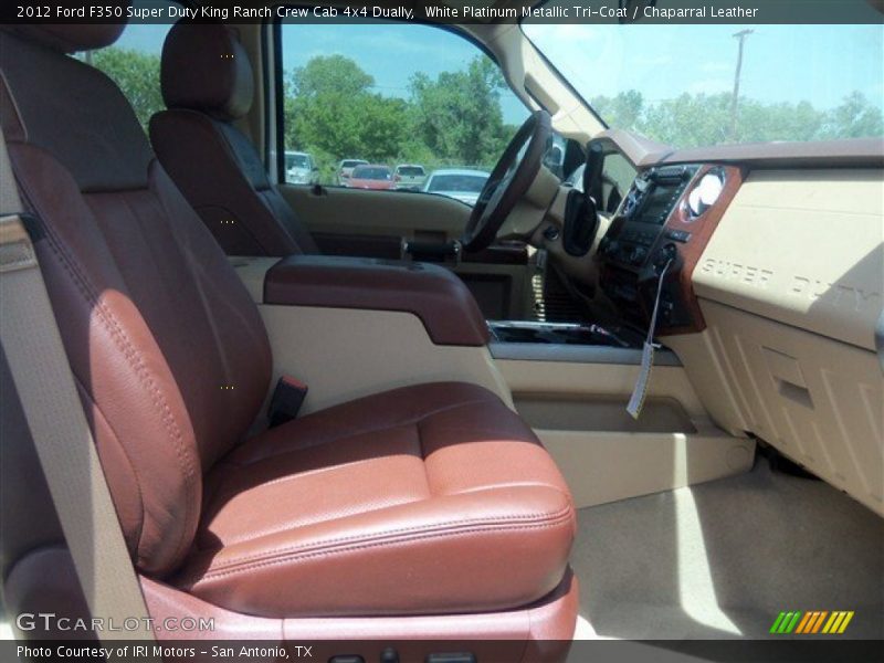 White Platinum Metallic Tri-Coat / Chaparral Leather 2012 Ford F350 Super Duty King Ranch Crew Cab 4x4 Dually