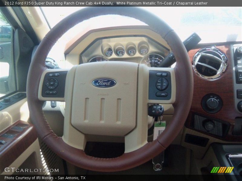 White Platinum Metallic Tri-Coat / Chaparral Leather 2012 Ford F350 Super Duty King Ranch Crew Cab 4x4 Dually