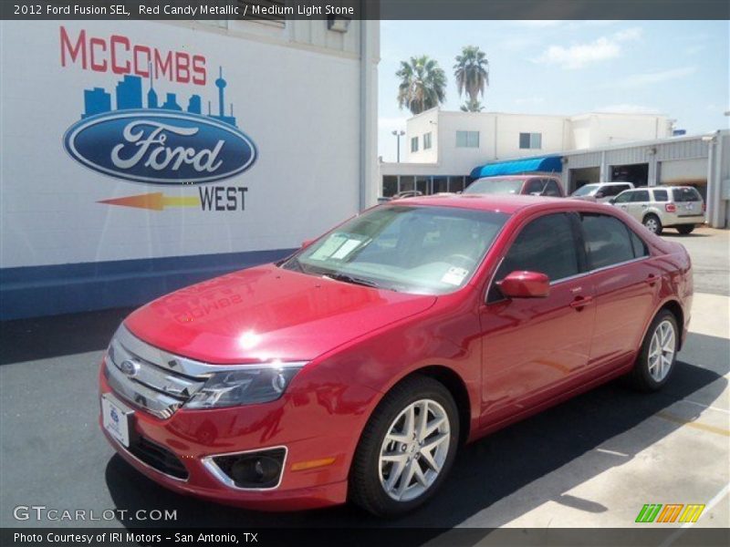 Red Candy Metallic / Medium Light Stone 2012 Ford Fusion SEL