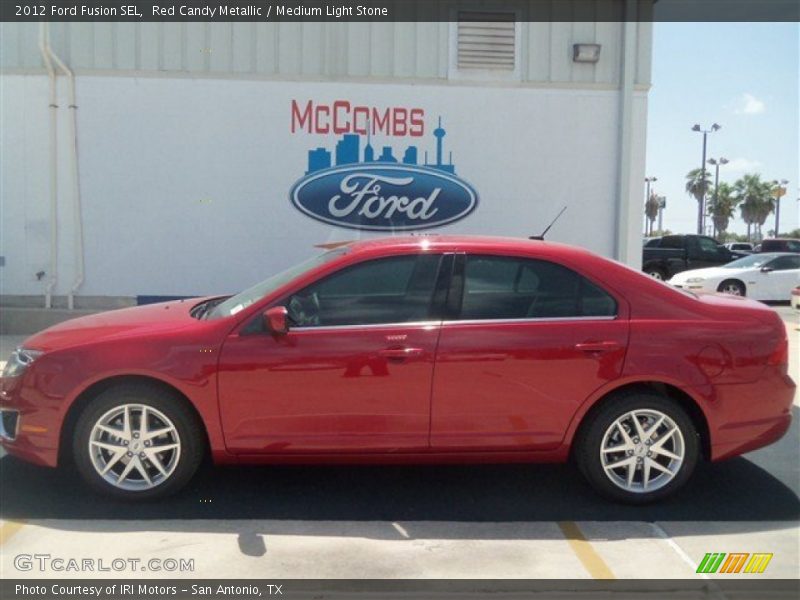 Red Candy Metallic / Medium Light Stone 2012 Ford Fusion SEL