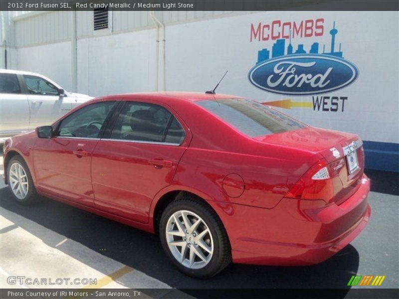 Red Candy Metallic / Medium Light Stone 2012 Ford Fusion SEL