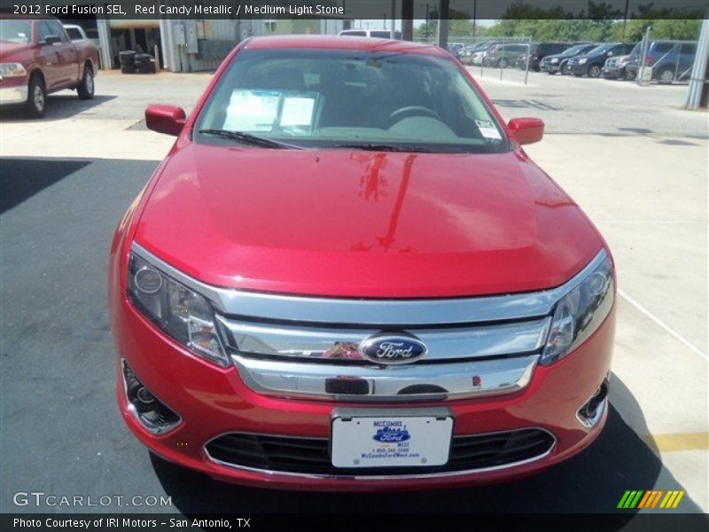 Red Candy Metallic / Medium Light Stone 2012 Ford Fusion SEL