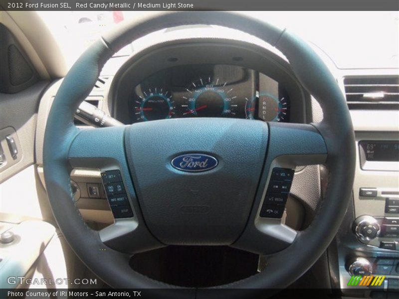 Red Candy Metallic / Medium Light Stone 2012 Ford Fusion SEL