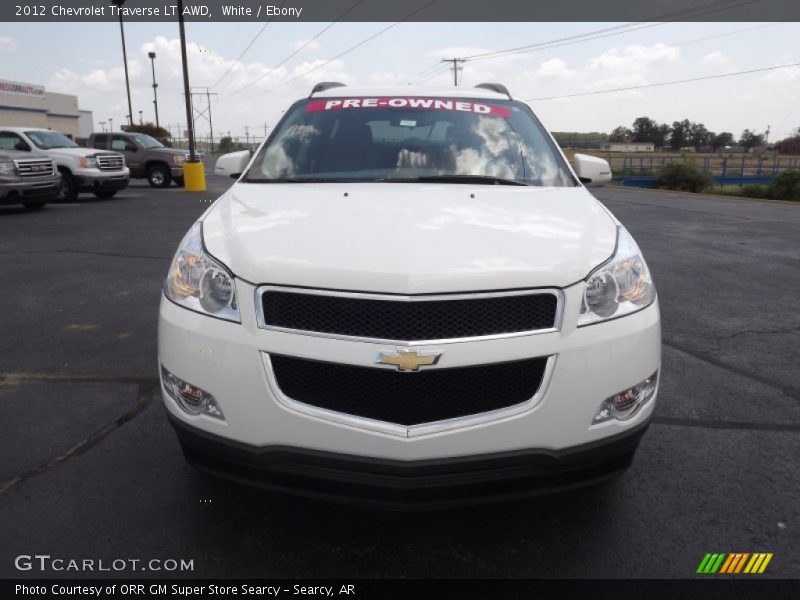 White / Ebony 2012 Chevrolet Traverse LT AWD
