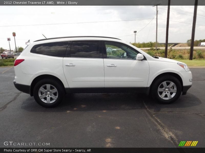White / Ebony 2012 Chevrolet Traverse LT AWD