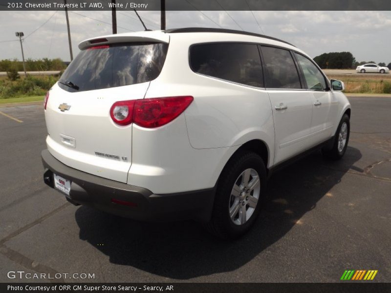 White / Ebony 2012 Chevrolet Traverse LT AWD