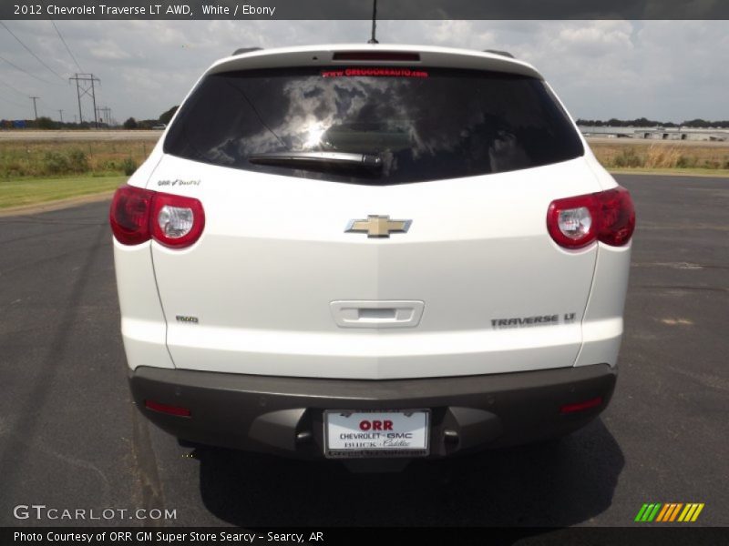 White / Ebony 2012 Chevrolet Traverse LT AWD