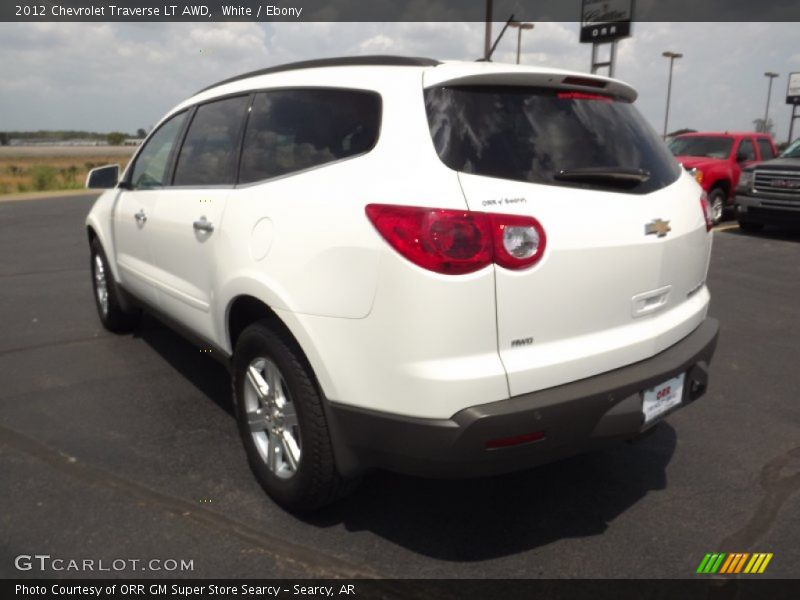 White / Ebony 2012 Chevrolet Traverse LT AWD