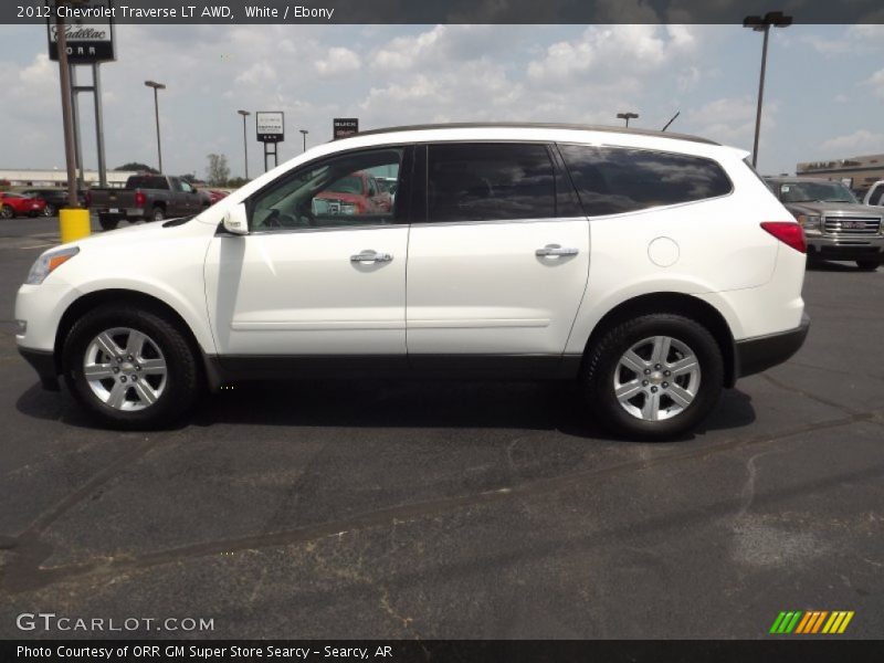 White / Ebony 2012 Chevrolet Traverse LT AWD