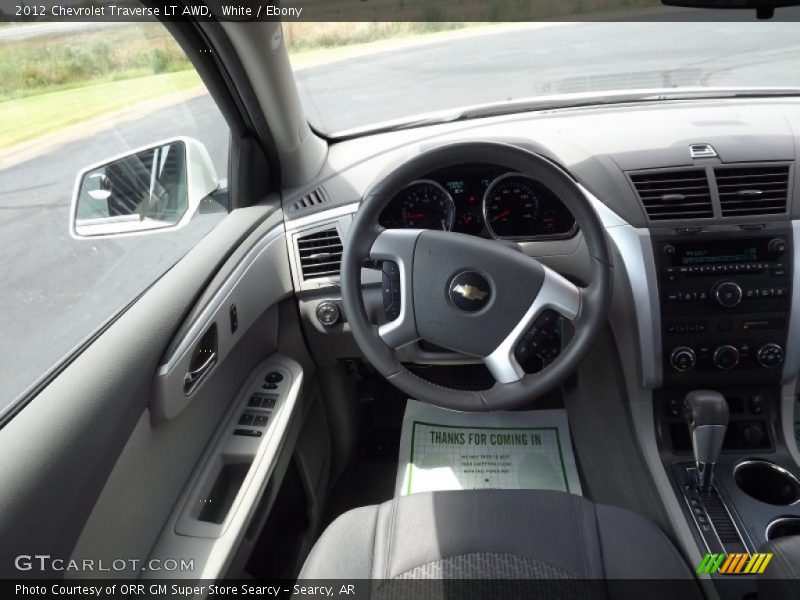 White / Ebony 2012 Chevrolet Traverse LT AWD
