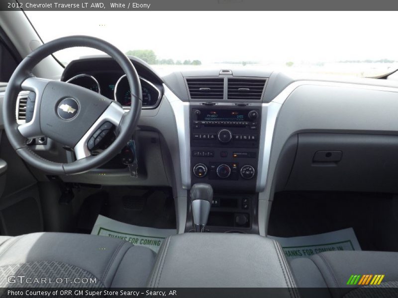 White / Ebony 2012 Chevrolet Traverse LT AWD