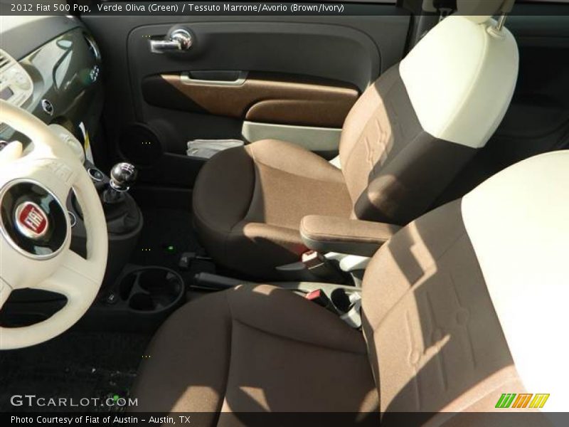 Verde Oliva (Green) / Tessuto Marrone/Avorio (Brown/Ivory) 2012 Fiat 500 Pop