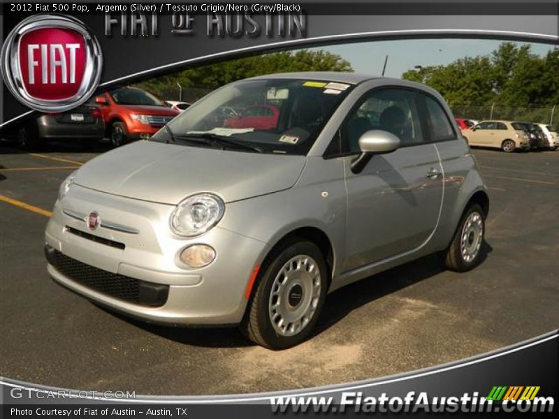 Argento (Silver) / Tessuto Grigio/Nero (Grey/Black) 2012 Fiat 500 Pop