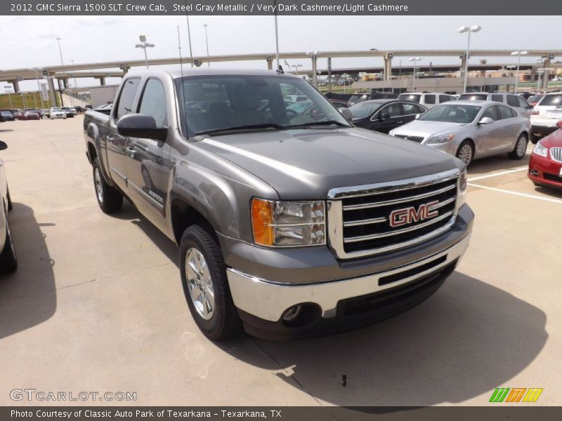 Steel Gray Metallic / Very Dark Cashmere/Light Cashmere 2012 GMC Sierra 1500 SLT Crew Cab