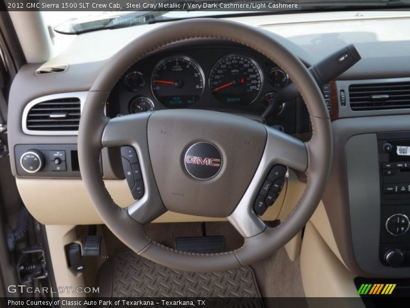 Steel Gray Metallic / Very Dark Cashmere/Light Cashmere 2012 GMC Sierra 1500 SLT Crew Cab