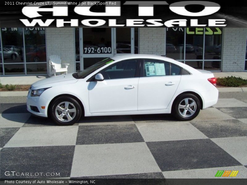 Summit White / Jet Black/Sport Red 2011 Chevrolet Cruze LT