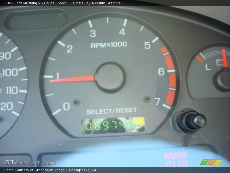 Sonic Blue Metallic / Medium Graphite 2004 Ford Mustang V6 Coupe