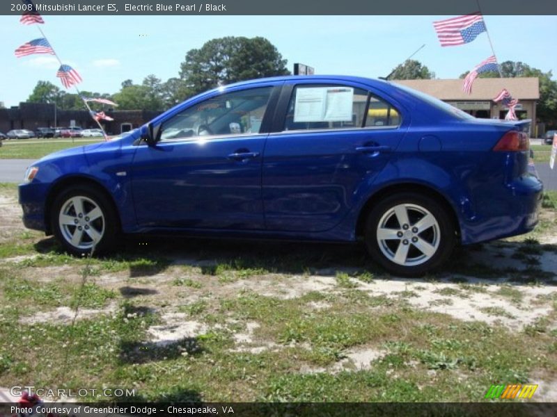 Electric Blue Pearl / Black 2008 Mitsubishi Lancer ES